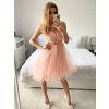 Šaty společenské elegantní bez rukávu krátké plesové dámské (S/M ONE SIZE) ITALSKÁ MÓDA IMM22PL19801KR/DU (Velikost S/M/L, Barva bílá)