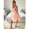 Šaty společenské elegantní bez rukávu krátké plesové dámské (S/M ONE SIZE) ITALSKÁ MÓDA IMM22PL19801KR/DU (Velikost S/M/L, Barva bílá)