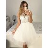 Šaty společenské elegantní bez rukávu krátké plesové dámské (S/M ONE SIZE) ITALSKÁ MÓDA IMM22PL19801KR/DU (Velikost S/M/L, Barva bílá)