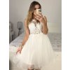 Šaty společenské elegantní bez rukávu krátké plesové dámské (S/M ONE SIZE) ITALSKÁ MÓDA IMM22PL19801KR/DU (Velikost S/M/L, Barva bílá)