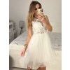 Šaty společenské elegantní bez rukávu krátké plesové dámské (S/M ONE SIZE) ITALSKÁ MÓDA IMM22PL19801KR/DU (Velikost S/M/L, Barva bílá)