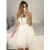 Šaty společenské elegantní bez rukávu krátké plesové dámské (S/M ONE SIZE) ITALSKÁ MÓDA IMM22PL19801KR/DU (Velikost S/M/L, Barva bílá)