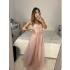 Šaty dlouhé společenské na ramínka dámské (S/M ONE SIZE) ITALSKÁ MÓDA IMM2369871/DU (Velikost S/M/L, Barva růžová)