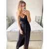 Šaty dlouhé společenské třpytivé na ramínka dámské (S/M ONE SIZE) ITALSKá MODA IM323160/DU (Velikost S/M/L, Barva Černá)