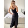 Šaty dlouhé společenské třpytivé na ramínka dámské (S/M ONE SIZE) ITALSKá MODA IM323160/DU (Velikost S/M/L, Barva Černá)