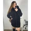 Kabát alpaka s kapucí dlouhý rukáv dámský nadrozměr (2XL/3XL ONE SIZE) ITALSKÁ MÓDA IMWC233248/DUR (Velikost 2XL/3XL, Barva Černá)