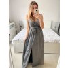 Šaty dlouhé třpytivé společenské na ramínka dámské (S/M/L ONE SIZE) ITALSKÁ MÓDA IMC23490/DU (Velikost M/L, Barva Černá)