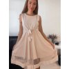 Šaty elegantní letní bez rukávu dámské (S/M/L ONE SIZE) ITALSKÁ MÓDA IMHMS23NELA/DU (Velikost M/L, Barva béžová)