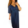 Šaty společenské elegantní plesové dlouhé krátký rukáv dámské (L/XL) FRANCOUZSKÁ MÓDA FMF24KARIN/DU (Velikost L/XL, Barva Černá)