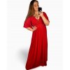 Šaty společenské elegantní plesové dlouhé krátký rukáv dámské (L/XL) FRANCOUZSKÁ MÓDA FMF24KARIN/DU (Velikost L/XL, Barva Černá)