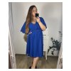 Šaty společenské elegantní plesové krátké krátký rukáv dámské (L/XL/2XL) FRANCOUZSKÁ MÓDA FMF24JOLANA/DU (Velikost XL/2XL, Barva modrá královská)