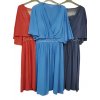 Šaty společenské elegantní plesové krátké krátký rukáv dámské (L/XL/2XL) FRANCOUZSKÁ MÓDA FMF24JOLANA/DU (Velikost XL/2XL, Barva modrá královská)