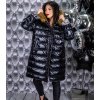Bunda zimní s kapucí oboustranná dámská nadrozměr (2XL-5XL) TURECKÁ MODA IMLI21094 (Velikost 2XL, Barva Černá)