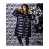 Bunda zimní s kapucí oboustranná dámská nadrozměr (2XL-5XL) TURECKÁ MODA IMLI21094 (Velikost 2XL, Barva Černá)