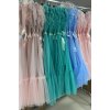 Šaty elegantní tylové společenské krátký rukáv dámské (S/M ONE SIZE) ITALSKÁ MÓDA IMM23M9663/DU (Velikost S/M/L, Barva béžová)