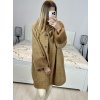 Kabát s kožíškem dlouhý rukáv dámský (S/M/L/XL ONE SIZE) ITALSKÁ MODA IM423351/DU (Velikost L/XL, Barva Černá)