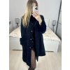 Kabát s kožíškem dlouhý rukáv dámský (S/M/L/XL ONE SIZE) ITALSKÁ MODA IM423351/DU (Velikost L/XL, Barva Černá)