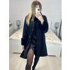 Kabát s kožíškem dlouhý rukáv dámský (S/M/L/XL ONE SIZE) ITALSKÁ MODA IM423351/DU (Velikost L/XL, Barva Černá)
