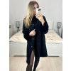 Kabát s kožíškem dlouhý rukáv dámský (S/M/L/XL ONE SIZE) ITALSKÁ MODA IM423351/DU (Velikost L/XL, Barva Černá)