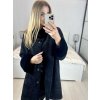 Kabát s kožíškem dlouhý rukáv dámský (S/M/L/XL ONE SIZE) ITALSKÁ MODA IM423351/DU (Velikost L/XL, Barva Černá)