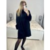 Kabát s kožíškem dlouhý rukáv dámský (S/M/L/XL ONE SIZE) ITALSKÁ MODA IM423351/DU (Velikost L/XL, Barva Černá)