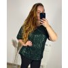 Tunika s flitrama prodloužená krátký rukáv dámská nadrozměr (2XL/3XL/4XL ONE SIZE) ITALSKÁ MÓDA IMC23LEXI/DU (Velikost 2XL/3XL, Barva Černá)