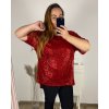 Tunika s flitrama prodloužená krátký rukáv dámská nadrozměr (2XL/3XL/4XL ONE SIZE) ITALSKÁ MÓDA IMC23LEXI/DU (Velikost 2XL/3XL, Barva Černá)