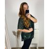 Tunika s flitrama prodloužená krátký rukáv dámská nadrozměr (2XL/3XL/4XL ONE SIZE) ITALSKÁ MÓDA IMC23LEXI/DU (Velikost 2XL/3XL, Barva Černá)
