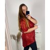 Tunika s flitrama prodloužená krátký rukáv dámská nadrozměr (2XL/3XL/4XL ONE SIZE) ITALSKÁ MÓDA IMC23LEXI/DU (Velikost 2XL/3XL, Barva Černá)