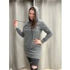 Šaty mikinové s kapucí dlouhý rukáv dámské (M/L/XLONE SIZE) ITALSKÁ MÓDA IMC23359/DR (Velikost L/XL, Barva hnědá camel)