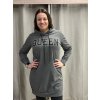 Šaty mikinové s kapucí dlouhý rukáv dámské (M/L/XLONE SIZE) ITALSKÁ MÓDA IMC23359/DR (Velikost L/XL, Barva hnědá camel)