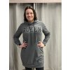 Šaty mikinové s kapucí dlouhý rukáv dámské (M/L/XLONE SIZE) ITALSKÁ MÓDA IMC23359/DR (Velikost L/XL, Barva hnědá camel)