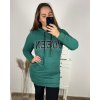 Šaty mikinové s kapucí dlouhý rukáv dámské (M/L/XLONE SIZE) ITALSKÁ MÓDA IMC23359/DR (Velikost L/XL, Barva hnědá camel)