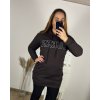 Šaty mikinové s kapucí dlouhý rukáv dámské (M/L/XLONE SIZE) ITALSKÁ MÓDA IMC23359/DR (Velikost L/XL, Barva hnědá camel)