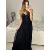 Šaty dlouhé elegantní s flitry na ramínka dámské (S/M ONE SIZE) ITALSKÁ MÓDA IMPMD2329979C/DU (Velikost S/M/L, Barva Černá)