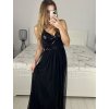 Šaty dlouhé elegantní s flitry na ramínka dámské (S/M ONE SIZE) ITALSKÁ MÓDA IMPMD2329979C/DU (Velikost S/M/L, Barva Černá)