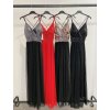 Šaty dlouhé elegantní s flitry na ramínka dámské (S/M ONE SIZE) ITALSKÁ MÓDA IMPMD2329979C/DU