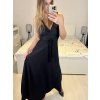 Šaty dlouhé třpytivé společenské na ramínka dámské (S/M/L ONE SIZE) ITALSKÁ MÓDA IMC23501/DUR (Velikost M/L, Barva Černá)