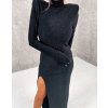 Šaty dlouhé elegantní se stojáčkem dlouhý rukáv dámské (S/M ONE SIZE) ITALSKÁ MÓDA IMWCH234476/DR