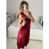 Šaty elegantní na ramínka dámské (S/M ONE SIZE) ITALSKÁ MÓDA IMWGB234466/DU (Velikost S/M/L, Barva vínová)