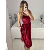 Šaty elegantní na ramínka dámské (S/M ONE SIZE) ITALSKÁ MÓDA IMWGB234466/DU (Velikost S/M/L, Barva vínová)