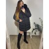 Bunda zimní s kapucí dámská nadrozměr (3XL-7XL) POLSKÁ MODA BLI2381296/DU (Velikost 3XL, Barva Černá)