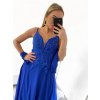 Šaty dlouhé společenské elegantní plesové na ramínka dámské (L/XL ONE SIZE) ITALSKÁ MÓDA IMM22XF-A322/DU (Velikost L/XL, Barva modrá královská)