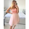 Šaty společenské na ramínka dámské (S/M ONE SIZE) ITALSKá MóDA IMHMS23115/DU (Velikost S/M/L, Barva růžová starorůžová)