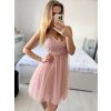 Šaty společenské na ramínka dámské (S/M ONE SIZE) ITALSKá MóDA IMHMS23115/DU (Velikost S/M/L, Barva růžová starorůžová)
