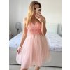 Šaty společenské na ramínka dámské (S/M ONE SIZE) ITALSKá MóDA IMHMS23115/DU (Velikost S/M/L, Barva růžová starorůžová)