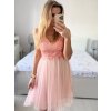Šaty společenské na ramínka dámské (S/M ONE SIZE) ITALSKá MóDA IMHMS23115/DU (Velikost S/M/L, Barva růžová starorůžová)
