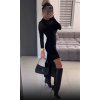 Šaty úpletové dlouhý rukáv dámské (S/M ONE SIZE) ITALSKÁ MÓDA IMPGM2417683/DUR