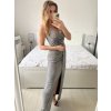 Šaty společenské třpytivé na ramínka dámské (S/M ONE SIZE) ITALSKÁ MÓDA IMPSH246567/DUR (Velikost S/M/L, Barva Černá)