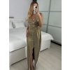 Šaty společenské třpytivé na ramínka dámské (S/M ONE SIZE) ITALSKÁ MÓDA IMPSH246567/DUR (Velikost S/M/L, Barva Černá)